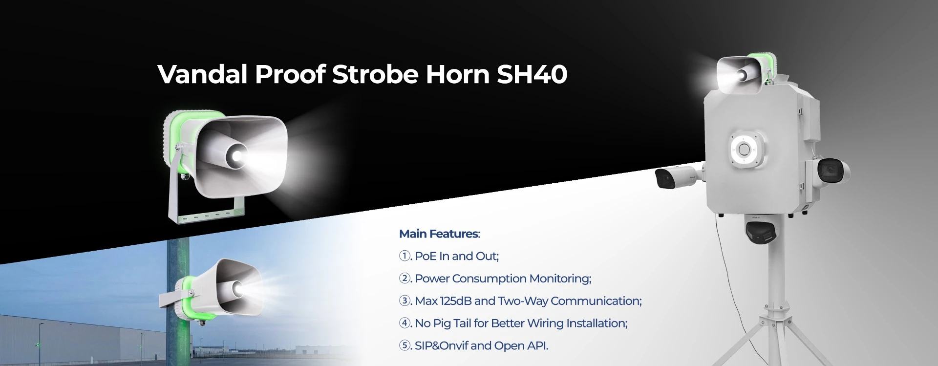 Gago Vandal Proof Strobe Horn SH40 for outdoor security systems
